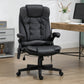 Executive Heated Massage Office Chair, High-Back Reclining Swivel Chair, Vibrating Adjustable Leather Chair, Black
