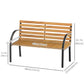 48"L Garden Bench Outdoor Patio 2-Person Wooden Seat Chair Park Loveseat Yard Furniture w/ Steel Frame