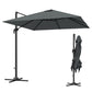 8 FT Aluminium Cantilever Patio Umbrella with 360° Rotation, Cross Base, Crank and Tilt for Garden, Patio, Dark Grey