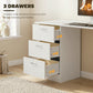 Computer Desk, 47" Writing Table with 3-Tier Shelves and 3 Reversible Drawers for Home Office, Bedroom, White