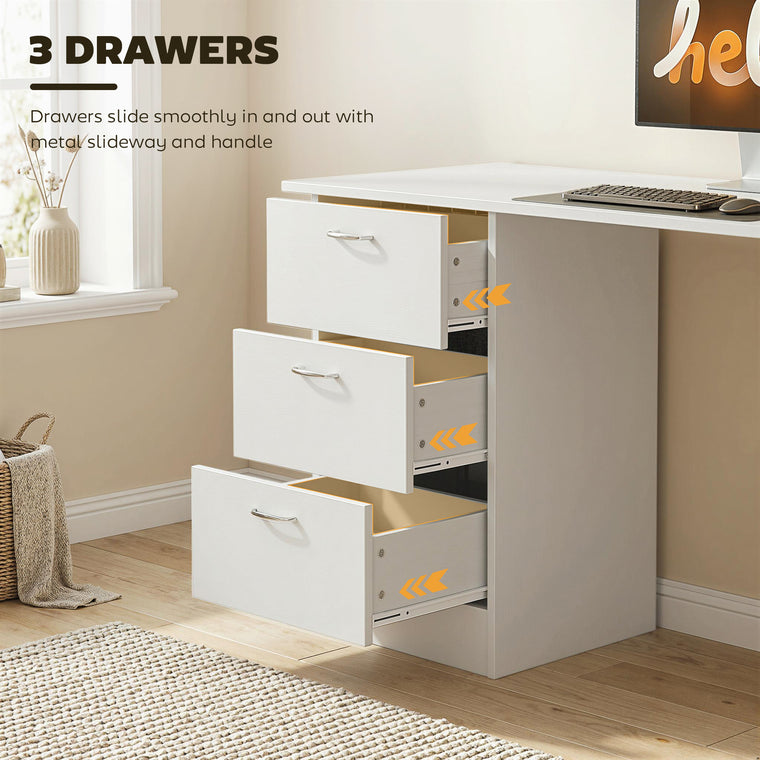47" Computer Desk with Shelves and Drawers