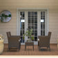 4 Pieces Wicker Outdoor Balcony Furniture Set Rattan Patio Furniture Set with Loveseat Chairs Glass Coffee Table Beige