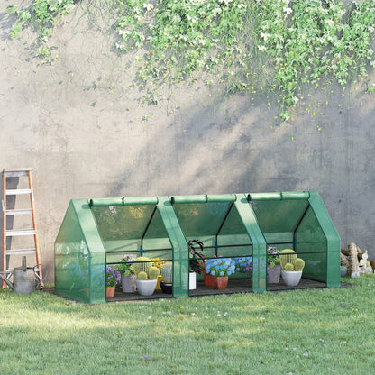 9' x 3' x 3' Green Portable Mini Greenhouse with Zippered Doors