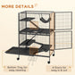 5-Tier Rolling Small Animal Cage, Deluxe Guinea Pig Cage, Ferret Cage for Mink Chinchilla Kitten Rabbit, Grey
