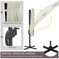 8' x 8' Cream White Offset Cantilever Umbrella with Cross Base