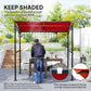 7' x 5' Garden Grill Canopy, BBQ Grill Gazebo Tent with Steel Frame and Hooks, Outdoor Sun Shade, Wine Red