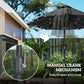 10ft Double-Sided Patio Umbrella with 35 LED Lights, 12 ribs, Extra Large Outdoor Parasol with Twin Canopy, Dark Grey