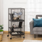4-Tier Rolling Small Animal Cage, Deluxe Guinea Pig Cage, Ferret Cage for Mink Chinchilla Kitten Rabbit