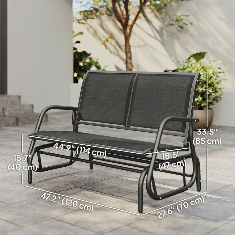 2-Seater Glider Bench with Sling Fabric Seat