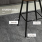 PU Leather Counter Height Bar Chairs Set of 2, 27.75" Bar Stools with Metal Legs for Dining Area, Kitchen Island, Brown