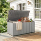 Outdoor Storage Box Large Capacity Deck Box with Lockable Lid Gas Struts for Patio Garden 125.5 gal Grey