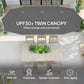 13ft Double-Sided Patio Umbrella with Crank Handle, for Poolside, Deck, Garden, Light Grey
