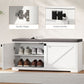 Shoe Storage Bench with Padded Seat, Entryway Bench Holds up to 352 lb, Shoe Organizer, 8 Pairs, White Wood Grain