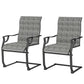 C Spring Motion Patio Chairs Set of 2 with Curved High Backrest, Armrest, All Weather Breathable Fabric, Metal Frame