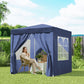 6.6'x6.6' Pop Up Canopy Tent with Sidewalls, Instant Sun Shelter Camping Gazebo with Carry Bag, Blue
