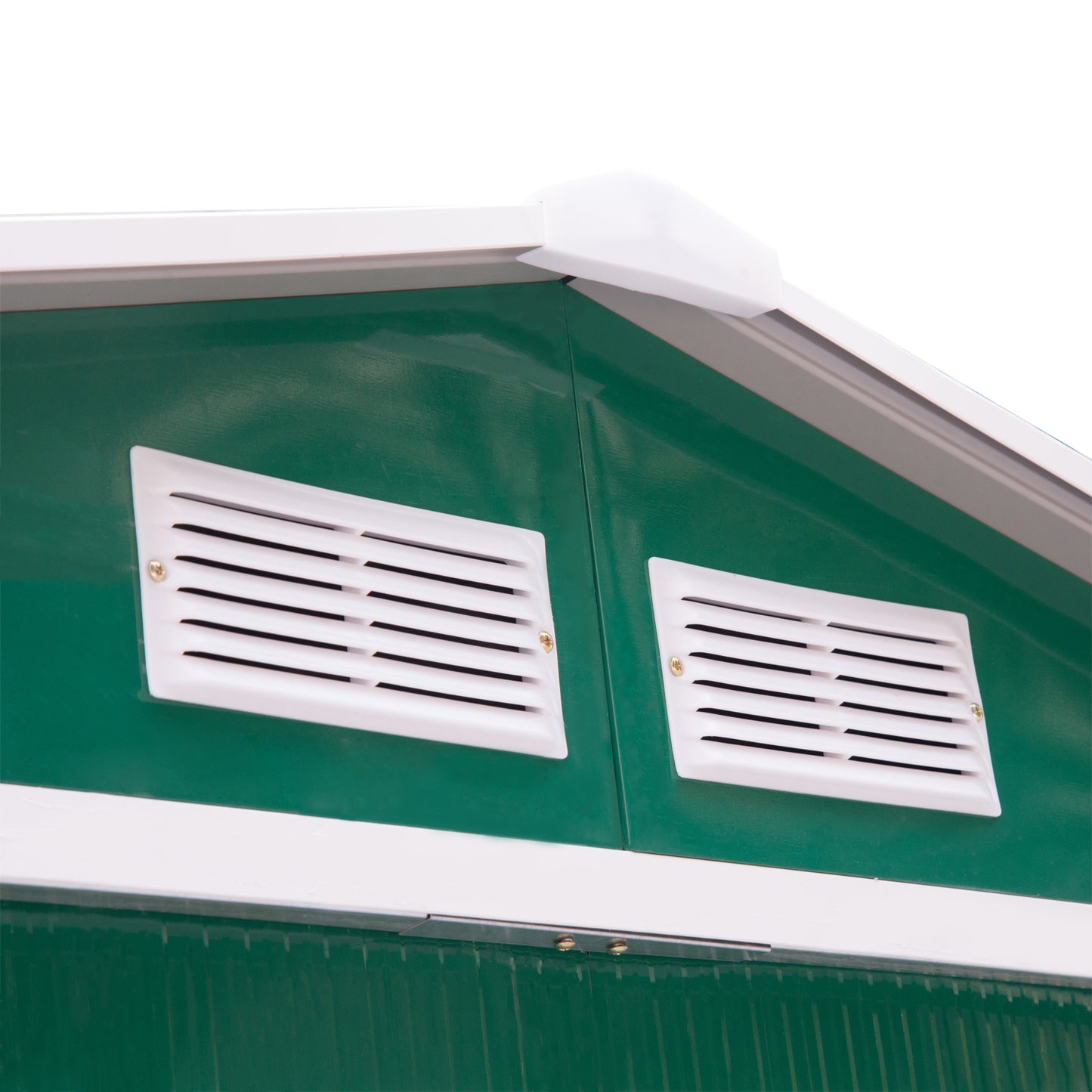 7' x 4' x 6' Garden Storage Shed Outdoor Patio Metal Tool Storage House w/ Foundation Kit and Double Doors Green