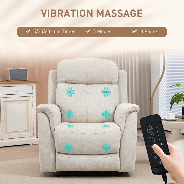 Manual Recliner with Massage and Side Pockets