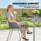 Outdoor Dining Chairs Set of 4, Patio Chairs with Slotted Backrest, Grey