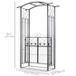 Outdoor Metal Trellis Garden Arch Arbor w/ Lucky Leaf Clover Gate for Ceremony Wedding Party Garden Lawn, Black