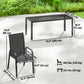9 Pieces Patio Set with Stackable Chairs, Patio Dining Set with Glass Top for Garden, Patio, Backyard, Black
