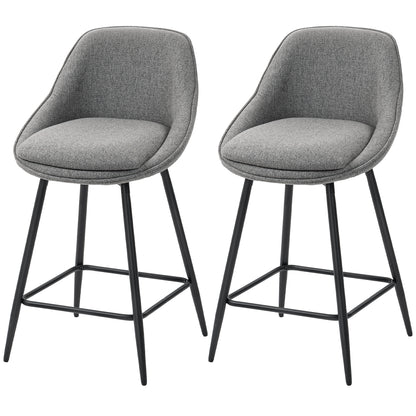 Set of 2 26" Swivel Barstools with Armrests - Dark Grey