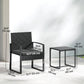 Outdoor Bistro Set, 3 Piece Wicker Patio Furniture Set with Glass Top Table and Cushions for Porch, Balcony, Black