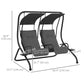 2-Seater Outdoor Porch Swing with Canopy, Patio Swing Chair for Garden, Poolside, Backyard, Black