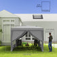 10'x10' Outdoor Pop Up Party Tent Wedding Gazebo Canopy with Carrying Bag (Light Grey)