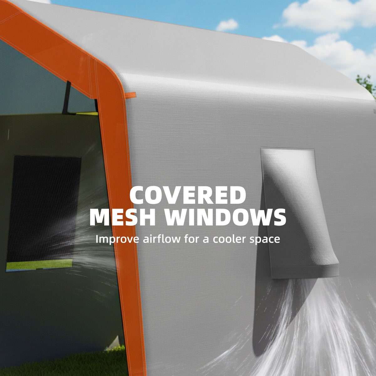 6' x 8' Portable Shed Tent with Door & Windows