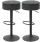 Set of 2 Barstools with Storage, Swivel Bar Stools with PU Leather Upholstered, Footrest, Steel Base, Black