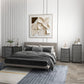 Dresser with 7 Drawers, Chest of Drawers with Metal Frame, Fabric Dresser for Living Room, Dark Grey