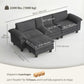 Deep-Seat L-Shape Sectional Sofa with Storage Ottoman - Dark Grey