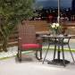 Outdoor PE Rattan Rocking Chair, Garden Glider Rocking Chair, Wicker Patio Chair Set with Armrest and Cushion, Wine Red