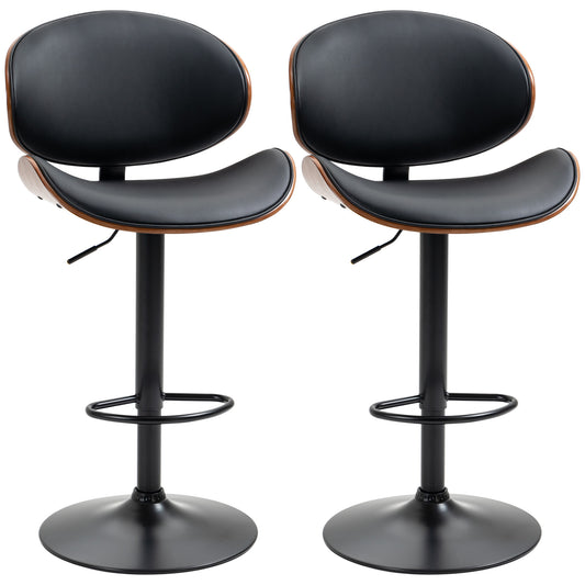 Adjustable Swivel Bar Stools Set of 2 - Black