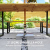 6-Person Picnic Table & Bench Set with Umbrella Hole