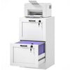 2-Drawer Vertical Filing Cabinet with Lock - White