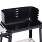 Trolley Charcoal BBQ Barbecue Grill Outdoor Patio Garden Heating Smoker with Side Trays Storage Shelf and Wheels