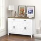 Sideboard Buffet Cabinet, Farmhouse Kitchen Storage Cabinet w/ 2 Drawers and Shelves for Living Room, Entryway