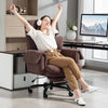 Reclining Executive Computer Desk Chair, Ergonomic Office Chair with Footrest and Thickly Padded, Coffee