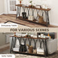 71" Console Table, Industrial 2-Tier Narrow Entryway Table with Metal Frame for Living Room, Hallway, Rustic Brown