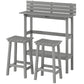3 Piece Patio Bar Set with 43"H Bar Table and 2 Bar Stools, for Balcony, Backyard, Porch