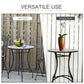 23.5" Mosaic Round Patio Table, Metal Side Bistro Coffee Table, Outdoor Furniture, Ceramic Tabletop for Garden Lawn