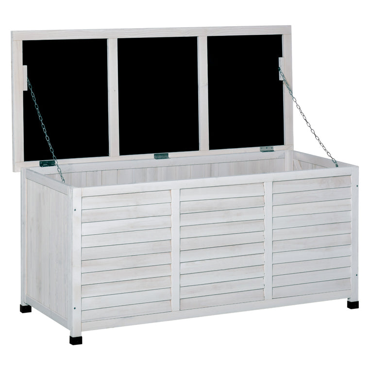 75 Gallon Wood Deck Box Bench with Aerating Gap