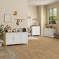 Sideboard Cabinet, Buffet Table with 2 Double Doors and Adjustable Shelves for Living Room, Entryway, White