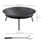 Fire Pit with Poker, Garden Fire Brazier Patio Heater Log Wood Burner for Outdoor Camping Bonfire, Black