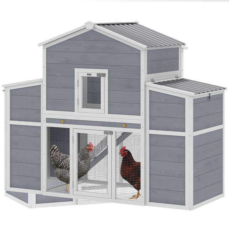 66.5" Wooden Chicken Coop with 2 Nesting Boxes & Ramp
