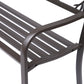 50" Garden Bench Outdoor Loveseat with Vintage Bird Pattern Cast Metal