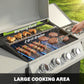 4+1 Burner Liquid Propane Gas Grill, Outdoor Portable BBQ Grill with Side Burner, Warming Rack, Side Shelf