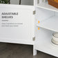 Wooden Sideboard Buffet Cabinet with Open Shelf and 2-Door Storage, White