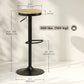 Wood Barstools Set of 2, Swivel Bar Stools with Adjustable Height for Kitchen Counter, Natural Wood and Black